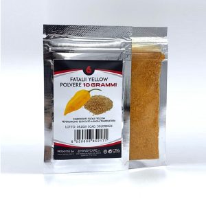 PEPERONCINO PICCANTE IN POLVERE FATALII YELLOW SUPER HOT 10 grammi